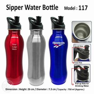 Metallic sipper with 750 ml capacity. qty 1