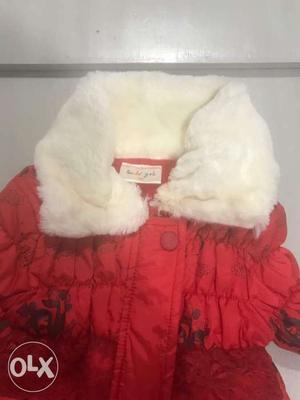 Red And White Fur Coat