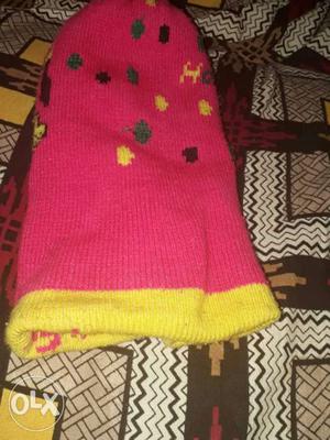 Red And Yellow Knit Cap