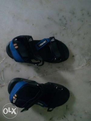 Toddler's Pair Of Black-and-blue Sandals
