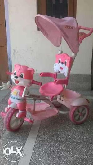 Toddler's Pink And White Tricycle