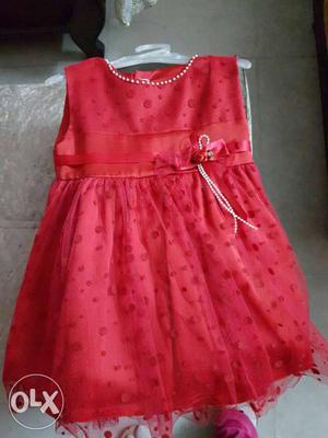 Toddler's Red Floral Tank Dress