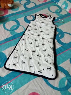 White And Black Sleeper Gown