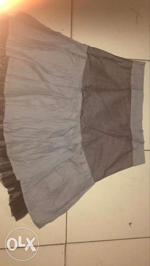 Black And Gray Stripe Midi Skirt