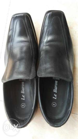 Black Leather Le Baron Dress Loafers