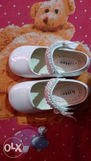Brand new white baby shoes available!! not worn