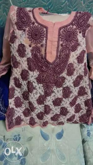 Chiffon short kurti for jeans