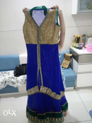 Net anarkali style dress with two flair. New only