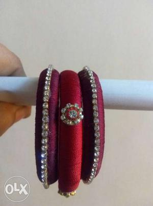 Pink And Red Thread Bracelet