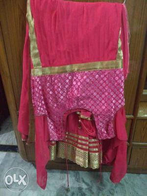 Pink color suit with gud margin to alter..net