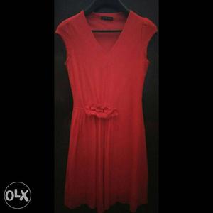 RED PARTY WEAR DRESS ~ Red dress with Sequenced