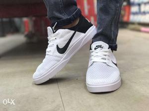 White-and-black Nike Air