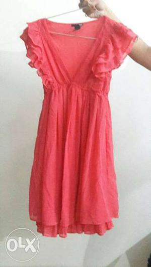 Women's Pink V-neck Dress