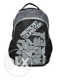 Black And White American Tourister Print Back Pack
