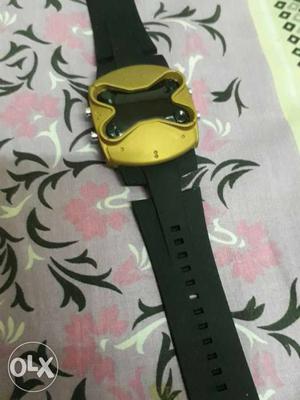 Black And Yellow Strap Watch