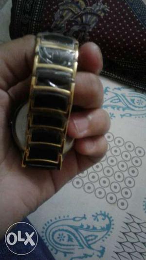 Black Beaded Gold Bracelet