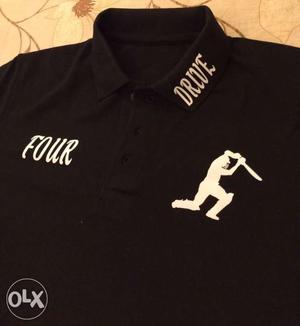 Black Drive Four Printed Polo Shirt
