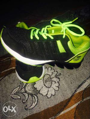 Black-and-green Athletic Shoes