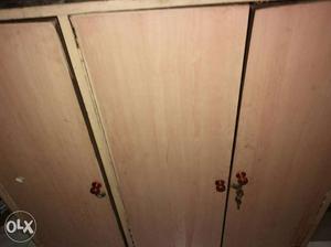 Brown Wooden 3-door Closet