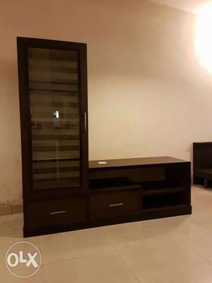 Brown Wooden Cabinet With Drawers Console