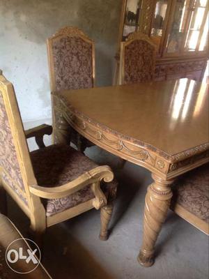 Carving Antique kingsize six seater Dining table