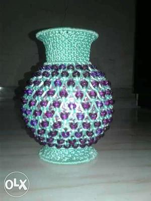 Green And Purple Ceramic Vase