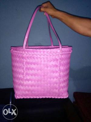 Handmade Plastic Strap basket. Also in different