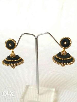 Handmade silk thread earrings for sale