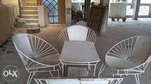 Iron chair set with center table. four chair