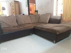 L shaped cushion sofa set
