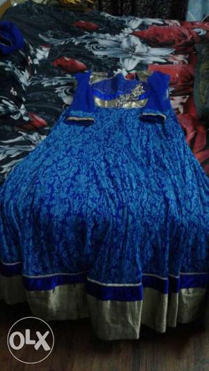 Long anarkali floor touch suit with churidaar and