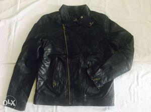 Mens 100%leather bikers jacket with metal zipper