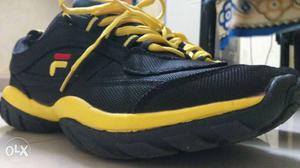 Not used Black And Yellow Fila shoes - 10size