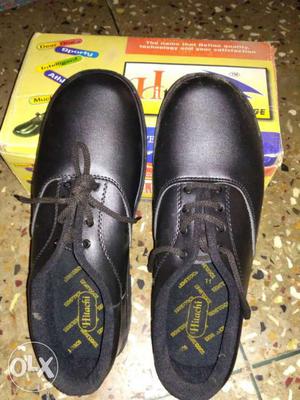 Pair Of Black Hitachi Oxford Shoes With Box