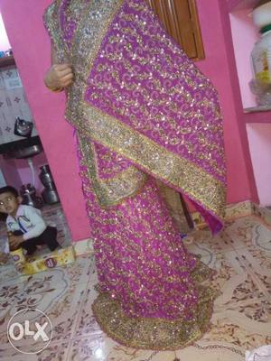 Pink color lehnga chunni one time use only supar