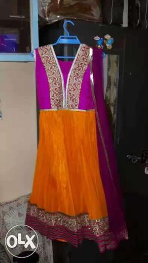 Purple And Orange Traditional Dress