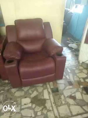 Red Leather Home Theater Armchair