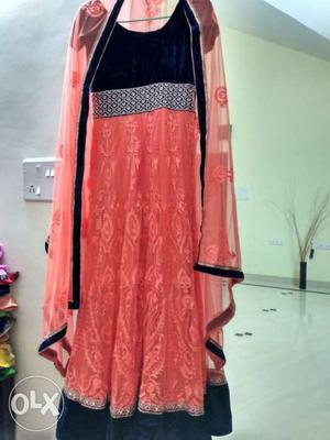 Used twice. party wear gown with attractive bead