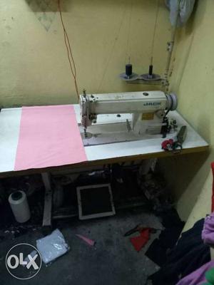 White Juki Treadle Sewing Machine