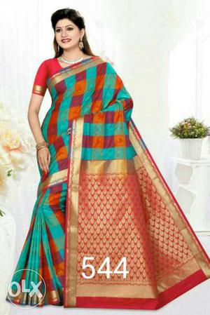 Women's Red And Teal Traditional Dress
