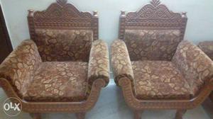 Wooden curved five seater sofa set(negotiable)