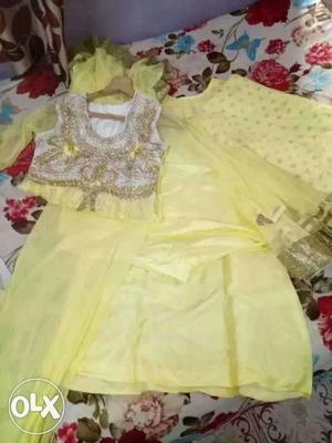Yellow And White Traditional Dress