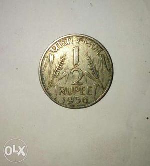 1/2 Rupee coin of .its a rear piece of indian