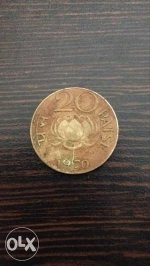 20 paisaa old  bronz coin