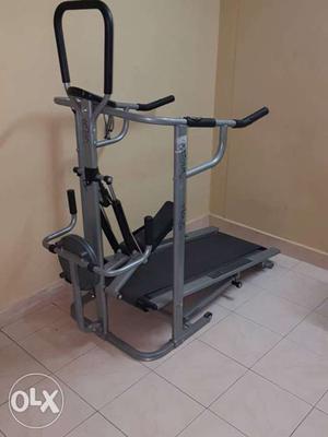 Black And Grey Portable Treadmill
