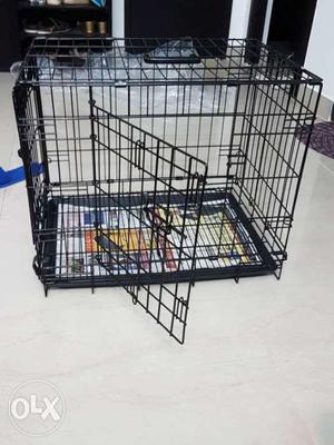 Black Wired Folding Dog Crate (small)