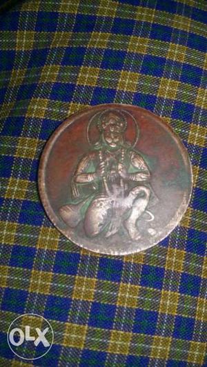 Brown Copper Hanuman Coin
