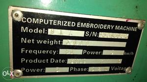 Computer embrodery machine