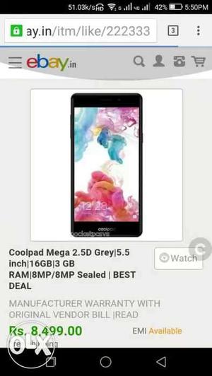 Coolpad Mega 2.5D Grey Screenshot