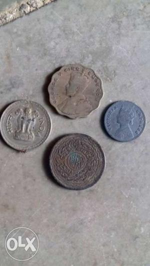 Four Silver And Bronze Coins
